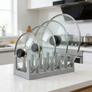 Kitchen Cabinet Organizer for Food Contanier Lid, Large Lid Holder with 6 Dividers for Pantry Organizers and Storage, Home Drawe